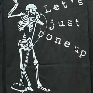 The Kooples Black Tee with White Text Let’s Just Bone Up
